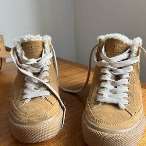 rag & bone Beige Sneakers with Shearling Trim